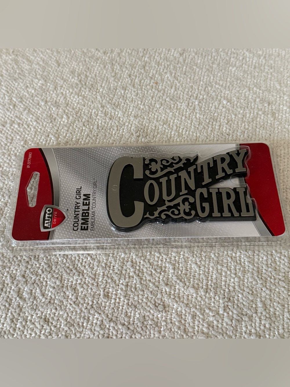 Auto Drive Country Girl Car Emblem Western Cowgirl Chrome Black New Sealed
